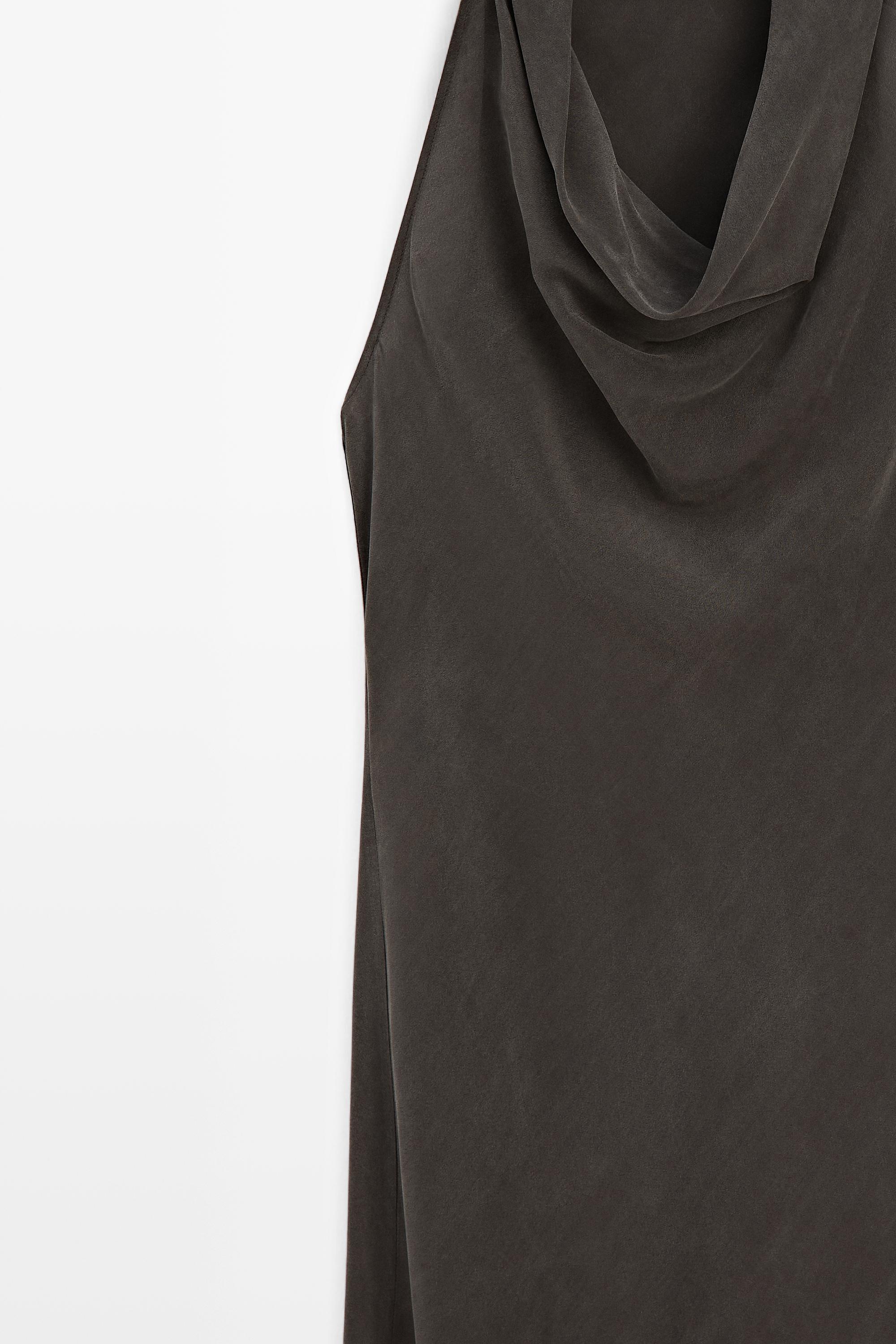 Robe midi décolleté drapé